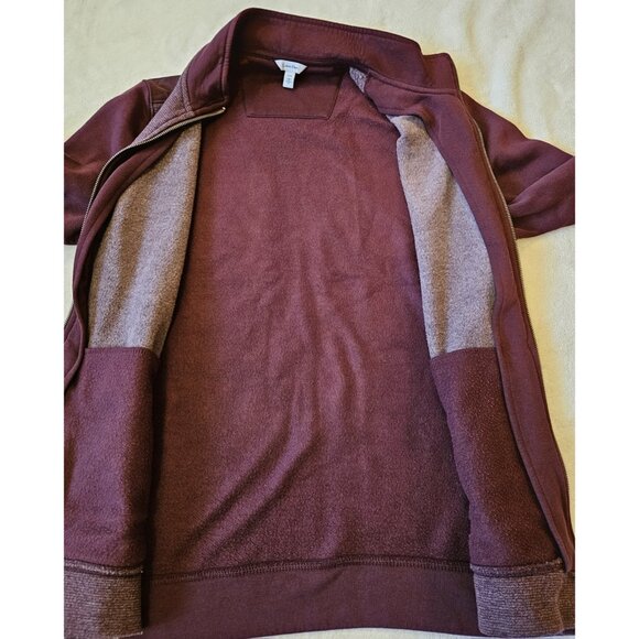 Calvin Klein Jacket Mens Medium Burgundy Red Zip Knit Casual Lightweight Classic - Picture 4 of 10